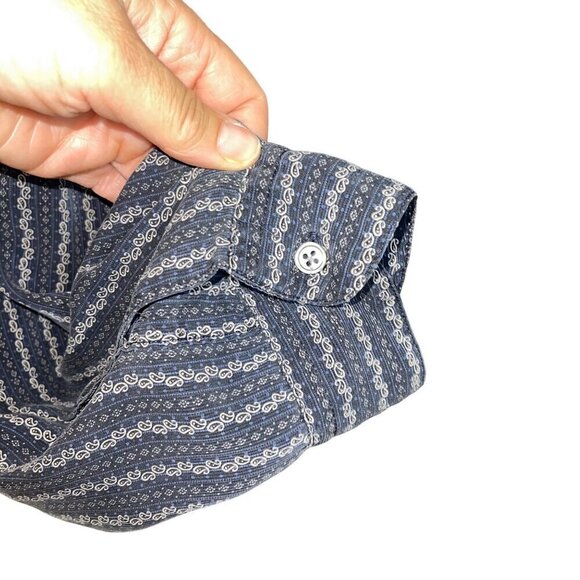 Perry Ellis Vintage 90s Mens Shirt Size Large Gray Button Down Long Sleeve - Picture 7 of 10